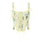 Blue Lace Up Bandage Tank Top Crop