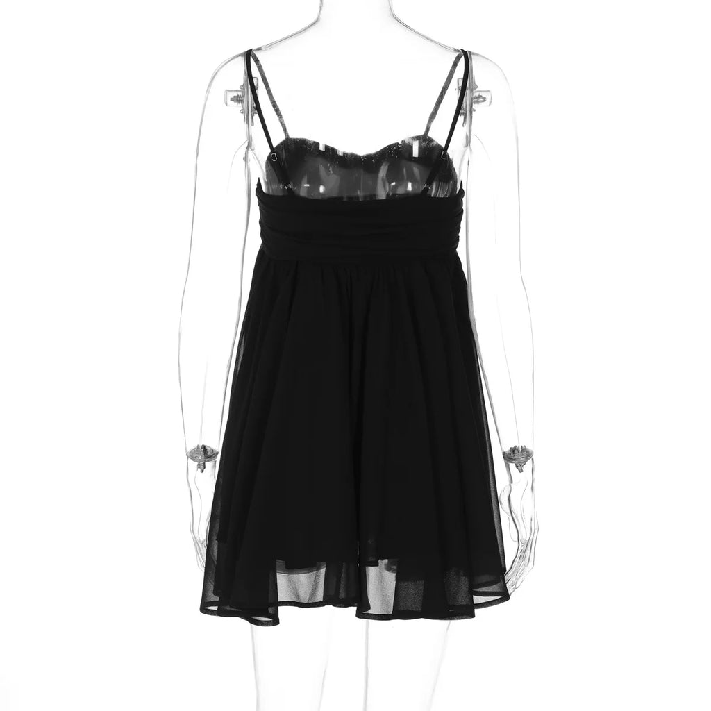 Summer Style One-line Collar Lust Chiffon Dress