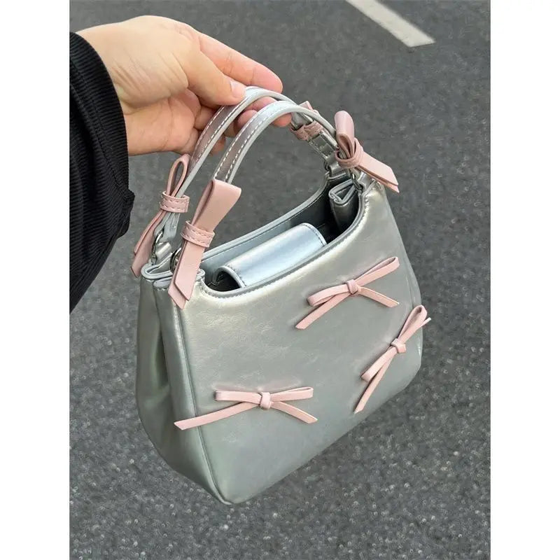 Dreamy Harajuku Bow Bucket Bag Blue Crossbody