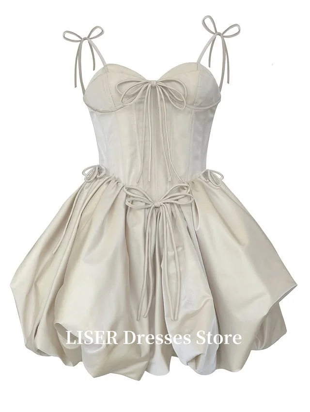 Sweetheart Silk Satin Mini Dress With Elegant A Line Silhouette For Evening Or Cocktail Occasions