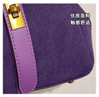 Luxe Faux Suede Frame Shoulder Bag With PU Accent Elegant Crossbody