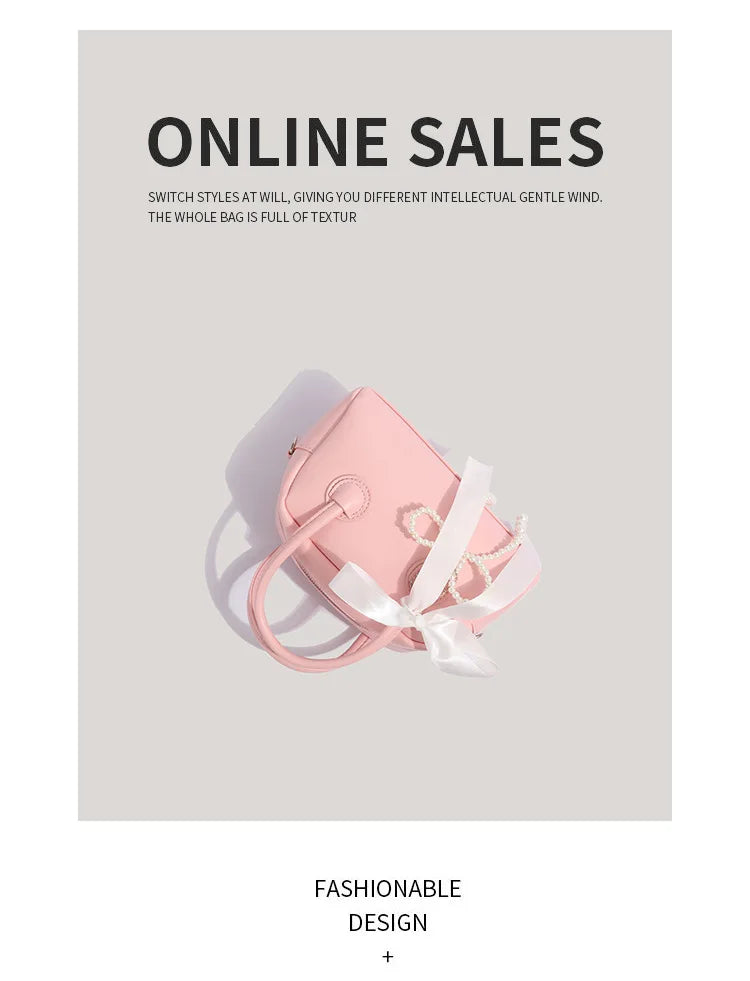 Bowknot PU Leather Crossbody Bag For Women Harajuku Style