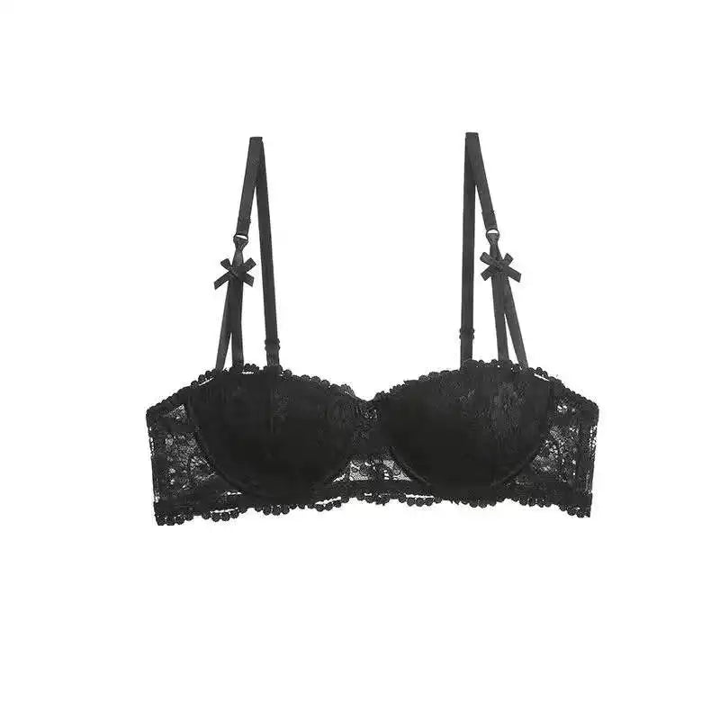 French Lace Half Cup Push Up Bra Ultra Thin Comfort With Minimalist Edge For Women