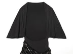Backless Sequin Patchwork Maxi Dress With Wide Sleeves
