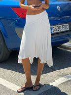 Casual Irregular Lace Up Skirt For Women Low Waisted