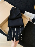 Knitted Wide Leg Pants Women Elegant Trousers