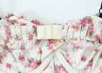 Floral Print Women Sexy Hollow Out Backless A-line Sling Mini Dress