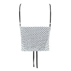 Sexy Sweet Girl Plaid Polka Dot Camis Cotton Top