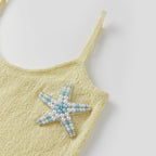 Beaded Starfish Knit Bodycon Mini Dress With Sequin Straps And Tassel Hem