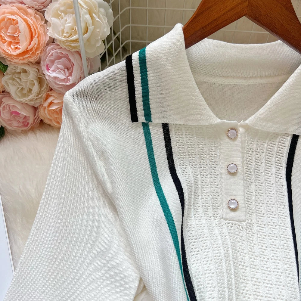 Knit Mini Dress With Ruffles