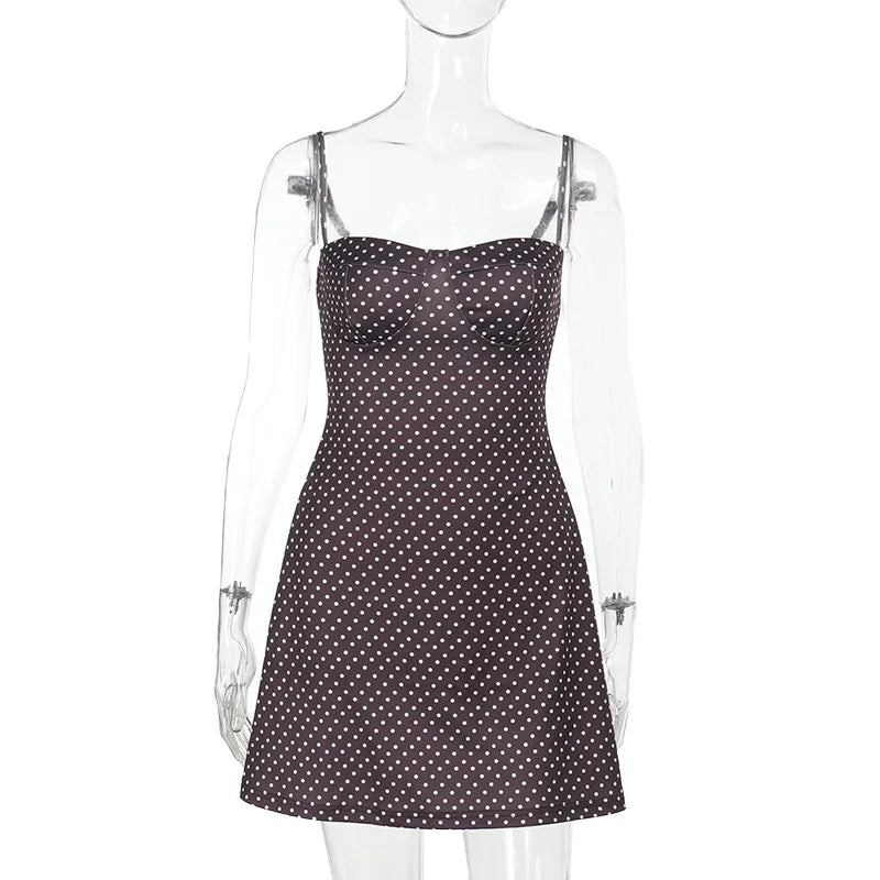 Rustic Polka Dot Halter Dress And Mini Skirt Set