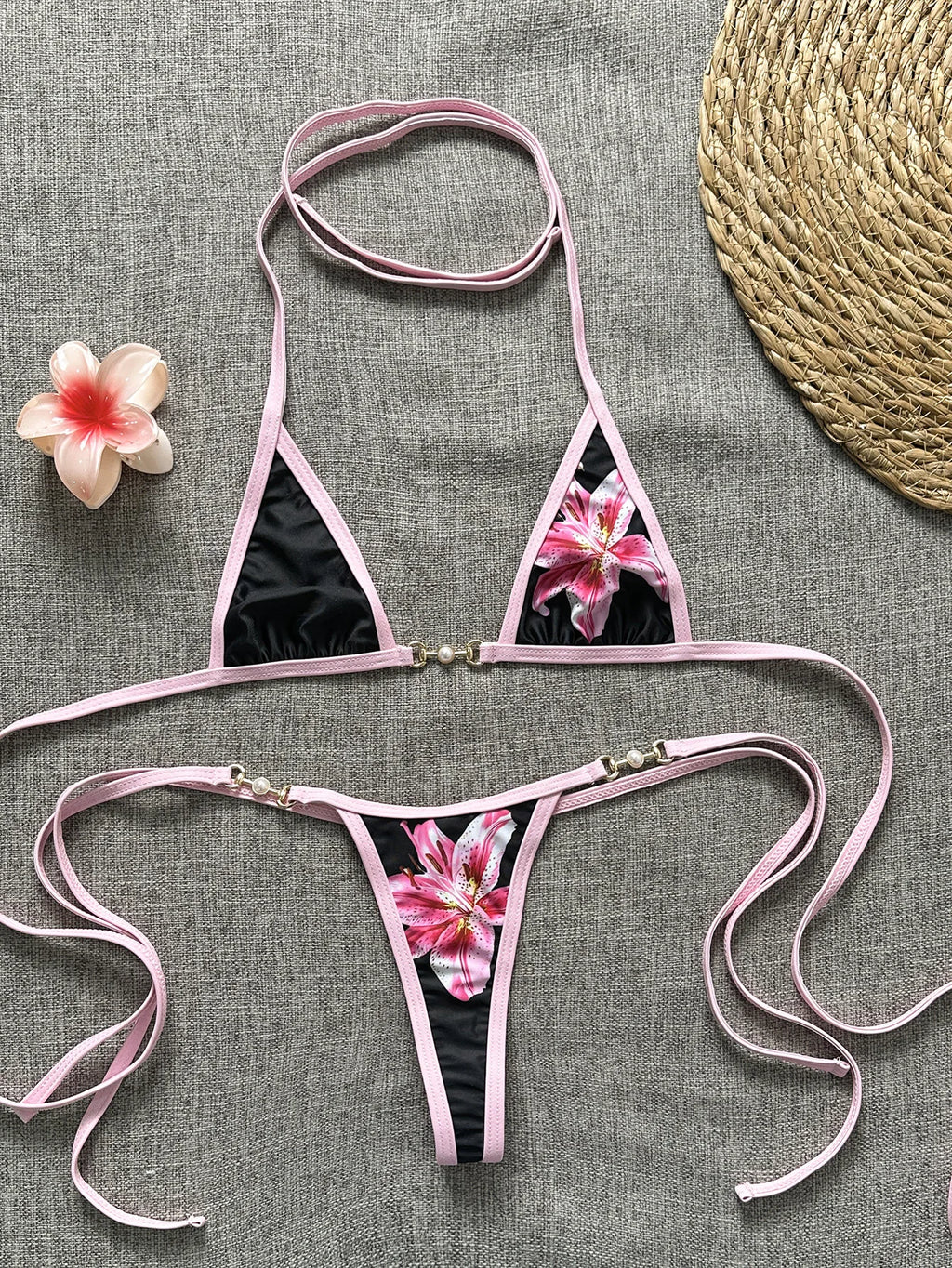 Three-Point Bikini Swimwear Women Micro Bikinis Strap Binding Backless