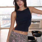 Studded Open Back Sleeveless Tank Top