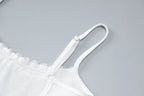 Ruffles Slip V Neck Sleeveless Backless Colorblock Playsuit