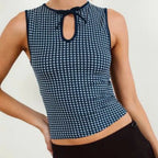 Sleeveless Tie Up Cutout Tank Top Cropped Camis