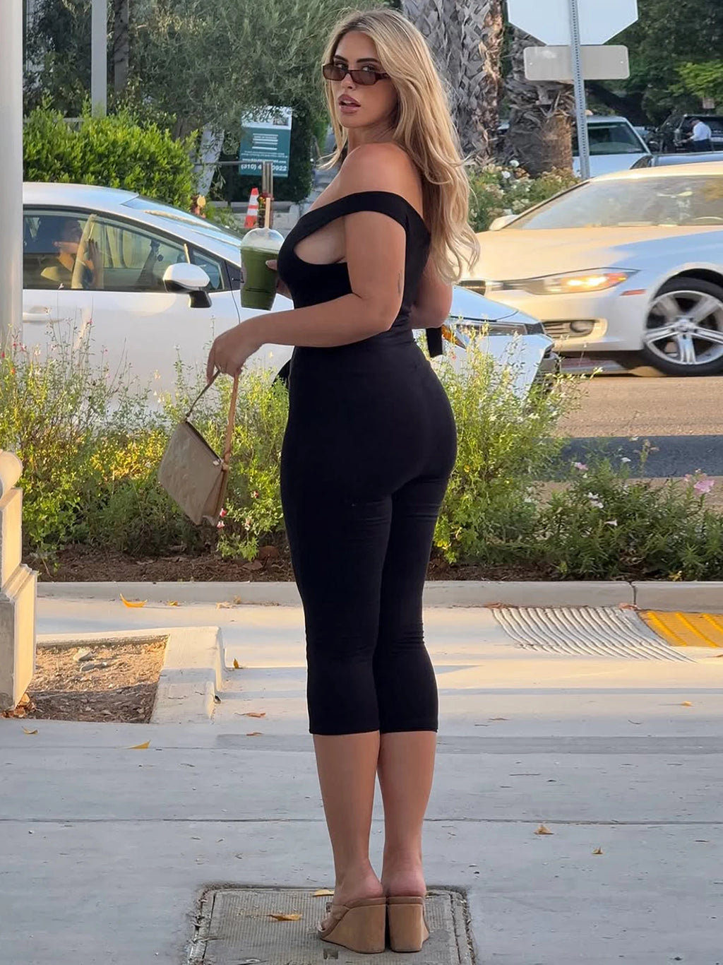 One Shoulder Backless Jumpsuit With Lace Up Detail