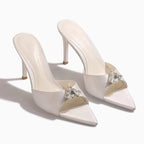 Elegant Crystal Pointed Toe Slippers