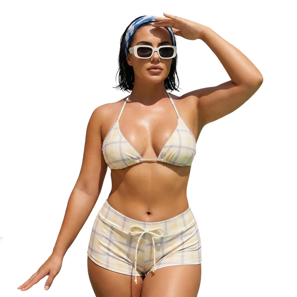 90s Nostalgia Halter Triangle Bikini Set