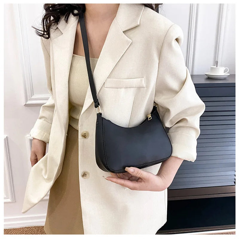 Solid Color Square Handbag Minimalist Crossbody Underarm Bag