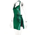 Sequin Backless Party Dress With Hanging Neck