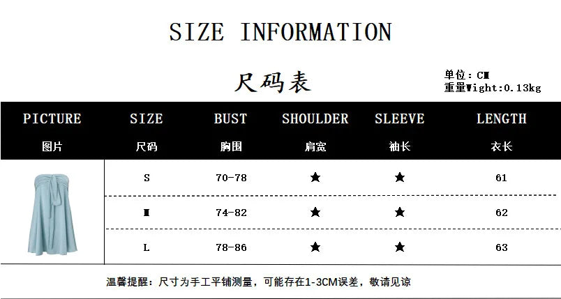 Simple Fashion Ssleeveless Satin Tube Top Strap Low Waist Short Dress