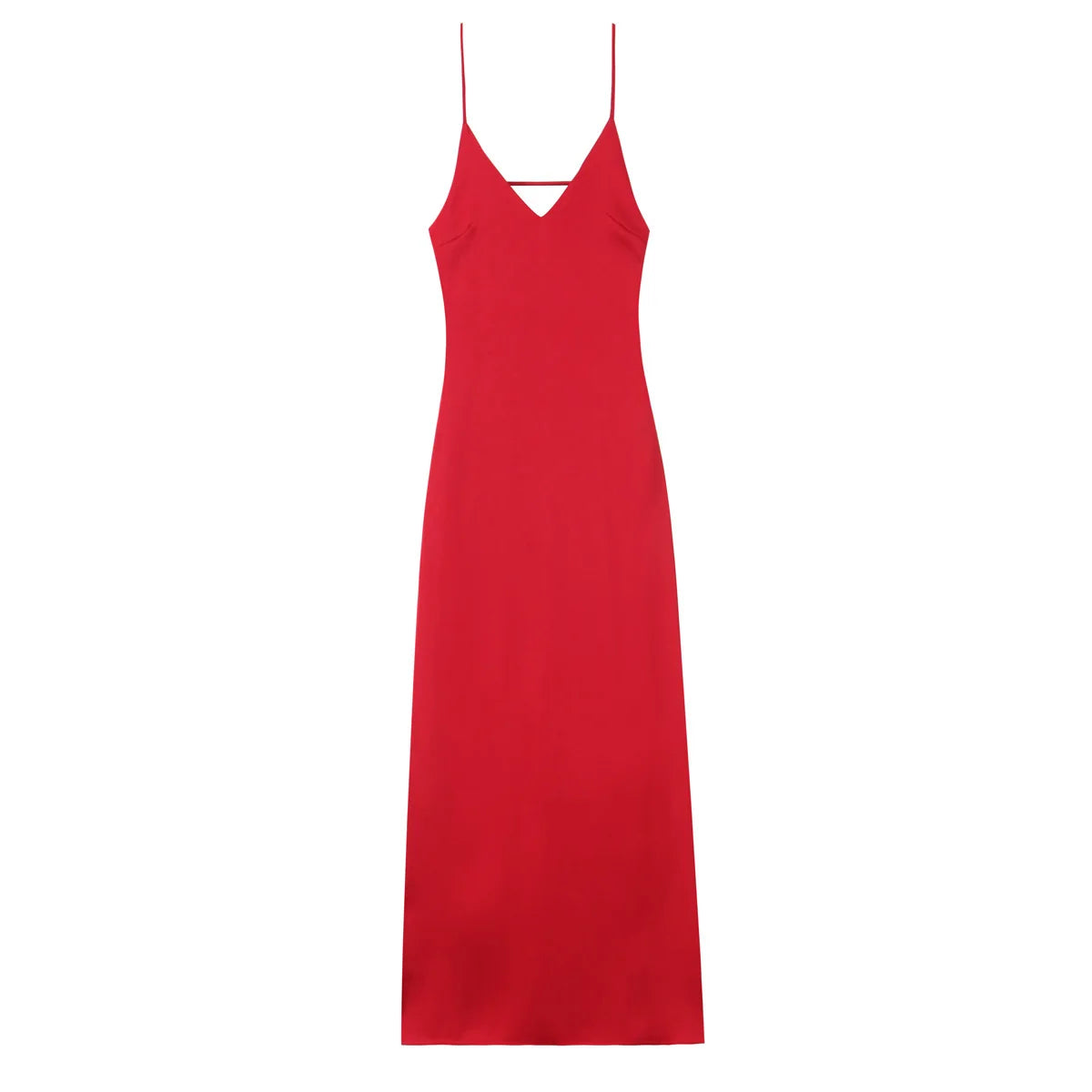 Sling Long Dress With V Neck Backless Elegant Sleeveless