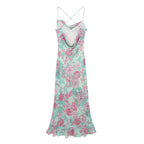 Fairy Garden Coquette Style Floral Print Dress For Women Knee Length