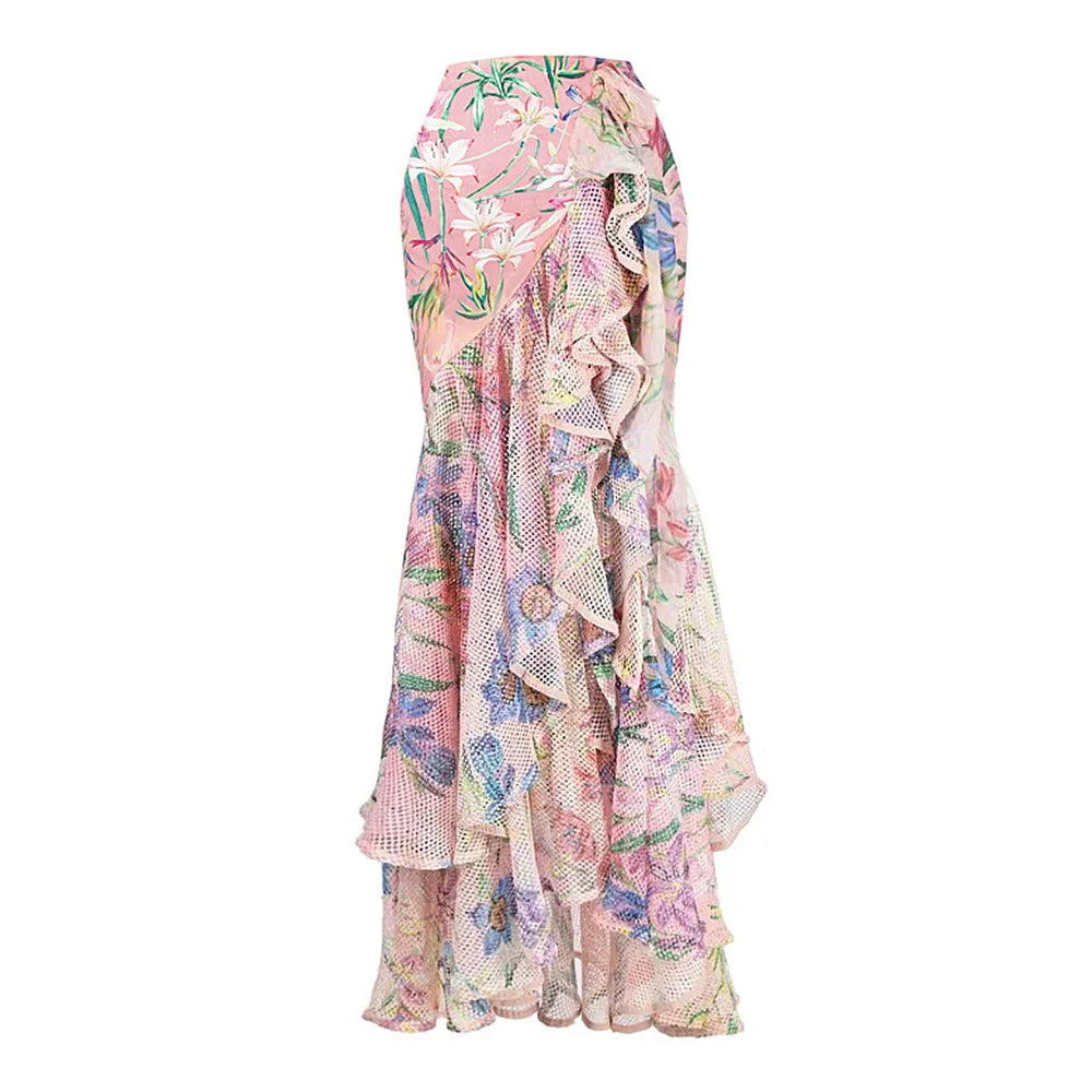 Coastal Chic Swim Set With Crop Top And Skirt Cover Up For Summer Vibes