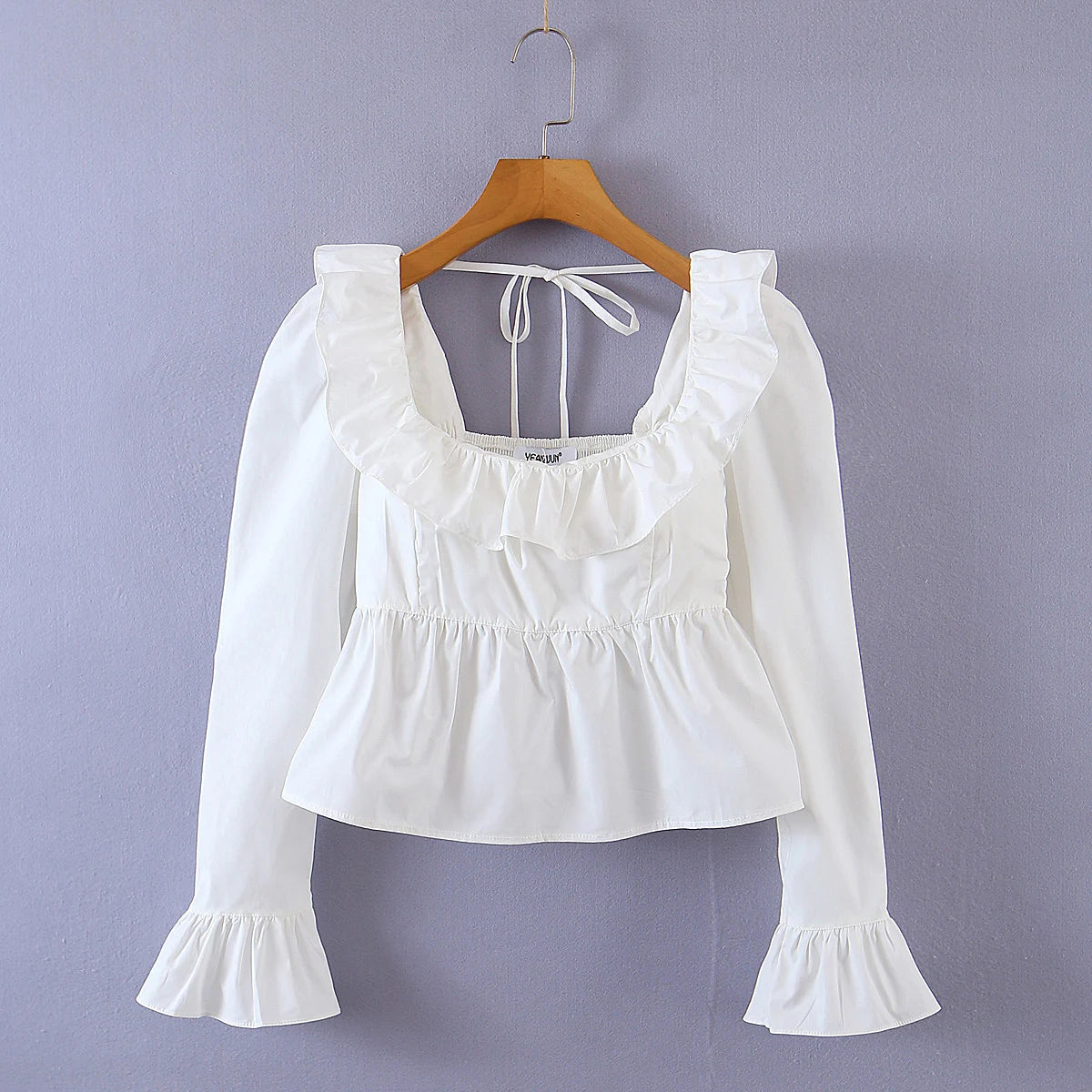 Soft Ruffle Blouse With Long Sleeves