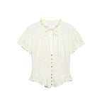 Elegant Chest Cutout Top With Elastic Waist