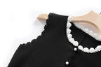 Black And White Skirt Set For Women With Elegant Contrast Design