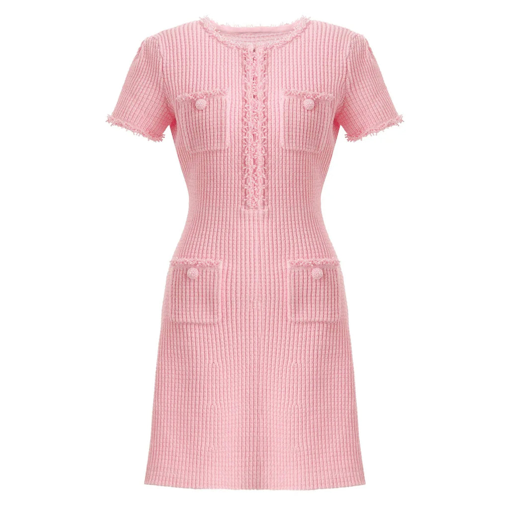 Beaded Knit A Line Dress