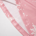 Vibrant Pink Patchwork Flared Pants With Elastic Waist And Wide Leg Streetwear Abstract Print