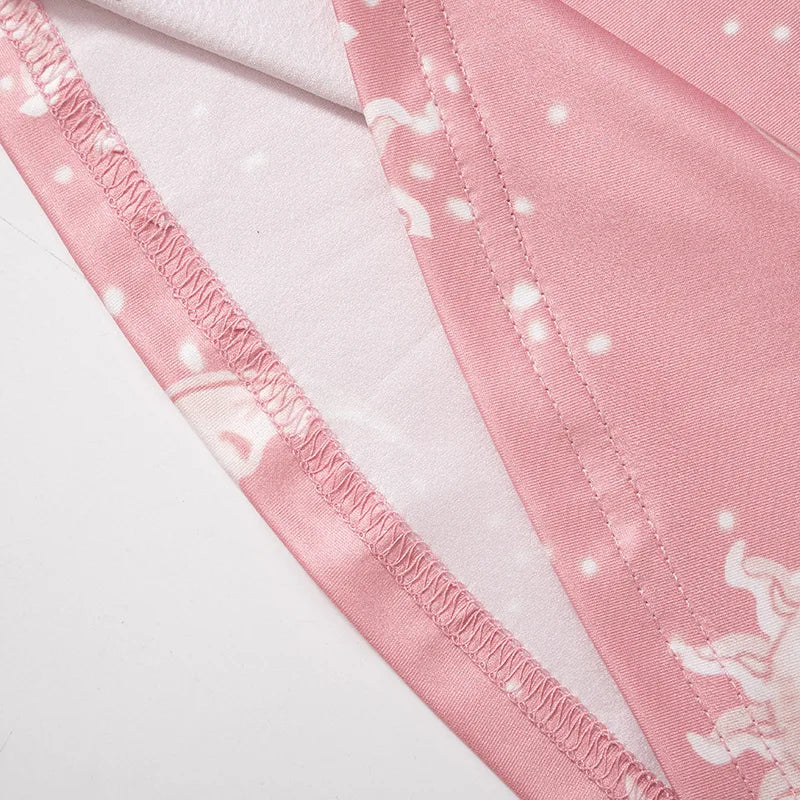 Vibrant Pink Patchwork Flared Pants With Elastic Waist And Wide Leg Streetwear Abstract Print