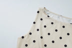 Polka Dot O Neck Crop Tank For Women