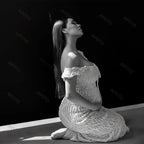 Elegant Maternity Pleated Maxi Gown With Flattering