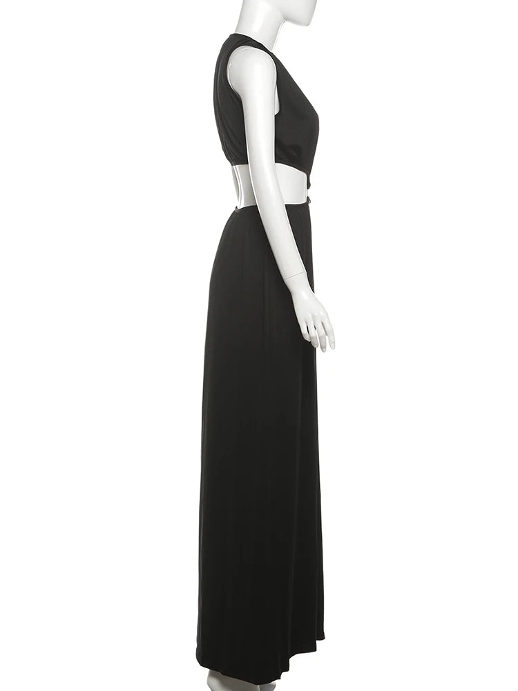 Waistless Chic Sequined Ankle Length Dress