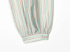 Striped Shirt With Flattering Fit Waist V Neck