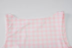 Square Collar Plaid Tank Top Sleeveless