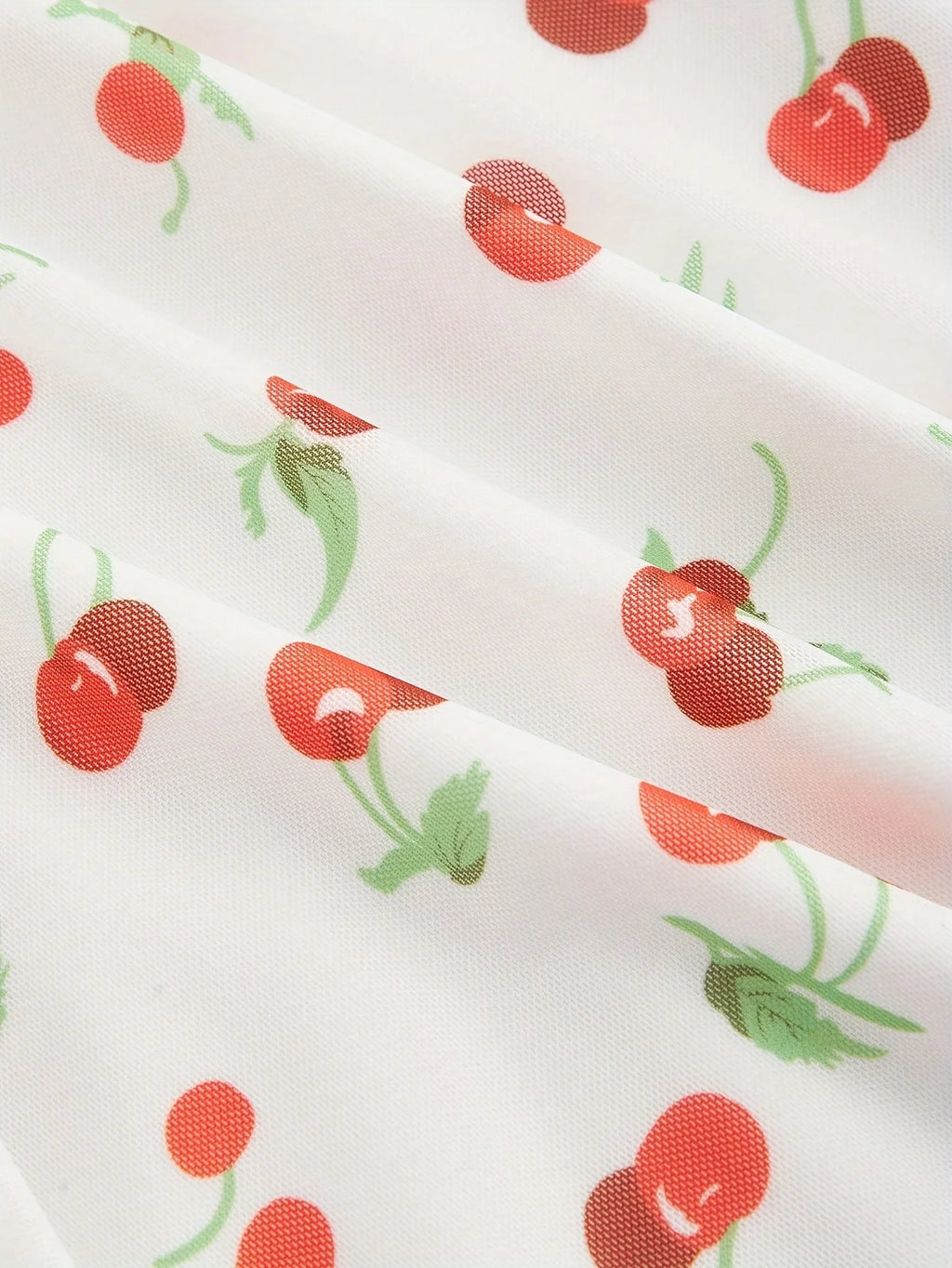 Cherry Print Vintage Summer Dress With A-Line Swing Sundress