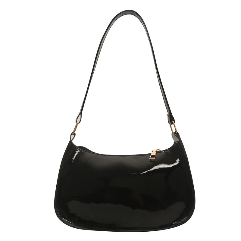 Retro Solid PU Leather Shoulder Bag For Women Chic Casual Hobo