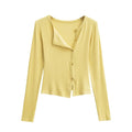 Knit Cardigan With Subtle Side Button Details