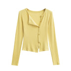 Knit Cardigan With Subtle Side Button Details
