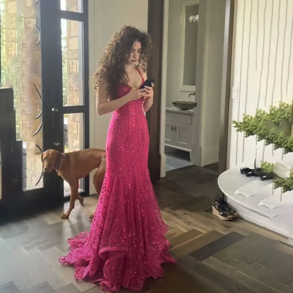Moonlit Glam Mermaid Evening Dress With Spaghetti Straps Floor Length Silhouette