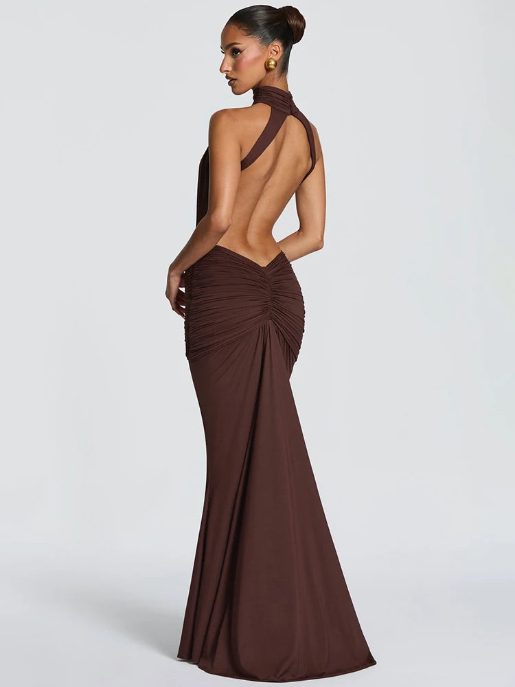 Backless Sleeveless Maxi Dress Elegant Bodycon