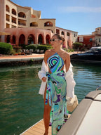 Halter One Piece Swimsuit With Skirt Monokini Vibe Allure