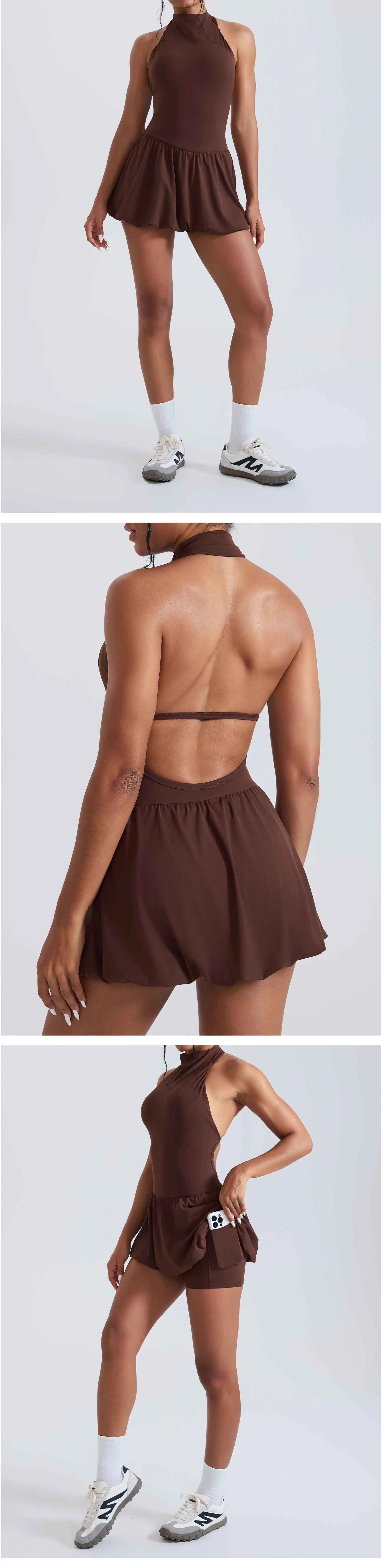 Effortless High Neck Athletic Set For Women Quick Dry Golf And Tennis Dress With Fluffy Comfort