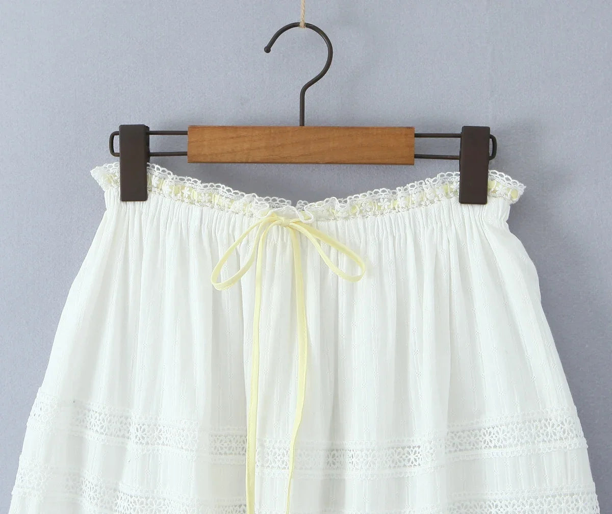White Lace 2-Piece Maxi Skirt Set