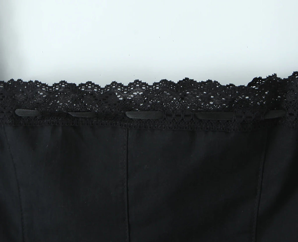 Golden Lace Ribbon Bow Corset Crop Top