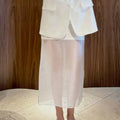 See Through High Waist Mesh Maxi Skirt